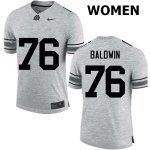 Women's Ohio State Buckeyes #76 Darryl Baldwin Gray Nike NCAA College Football Jersey Classic DCK8444ZB